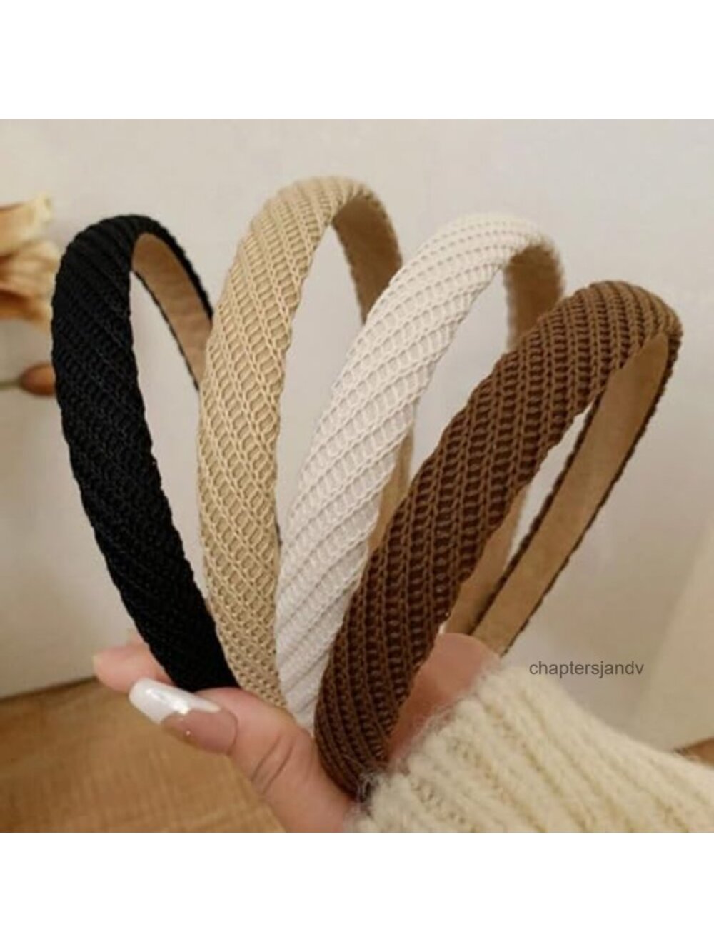 Knitted Fabric Thin Non Slip Headbands Hair Accessories 4 Pack